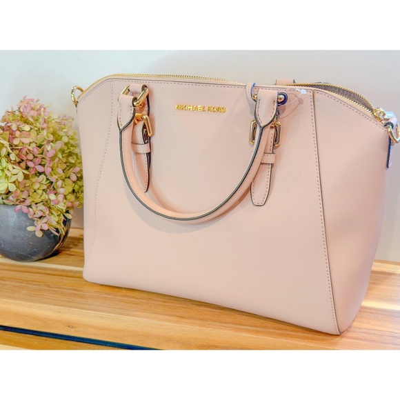 NWT- MICHAEL KORS CIARA BLOSSOM LARGE TOP ZIP SATCHEL - Picture 1 of 9